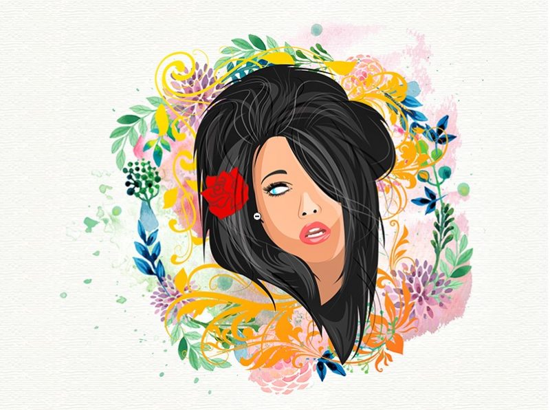 flower-portrait-digital-marker